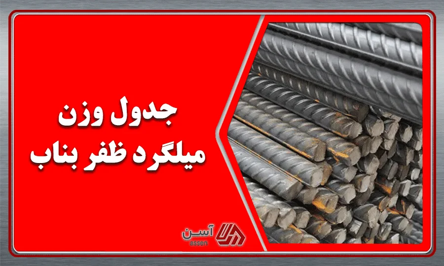 category image: جدول وزن میلگرد ظفر بناب | سایز 8، 10، 12، 14، 16، 18